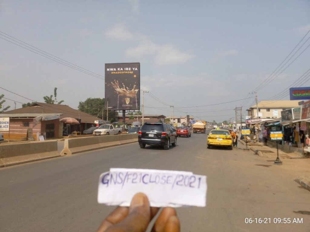 Portrait Billboard By Stadium Junction Along Ekenwa Road, Benin