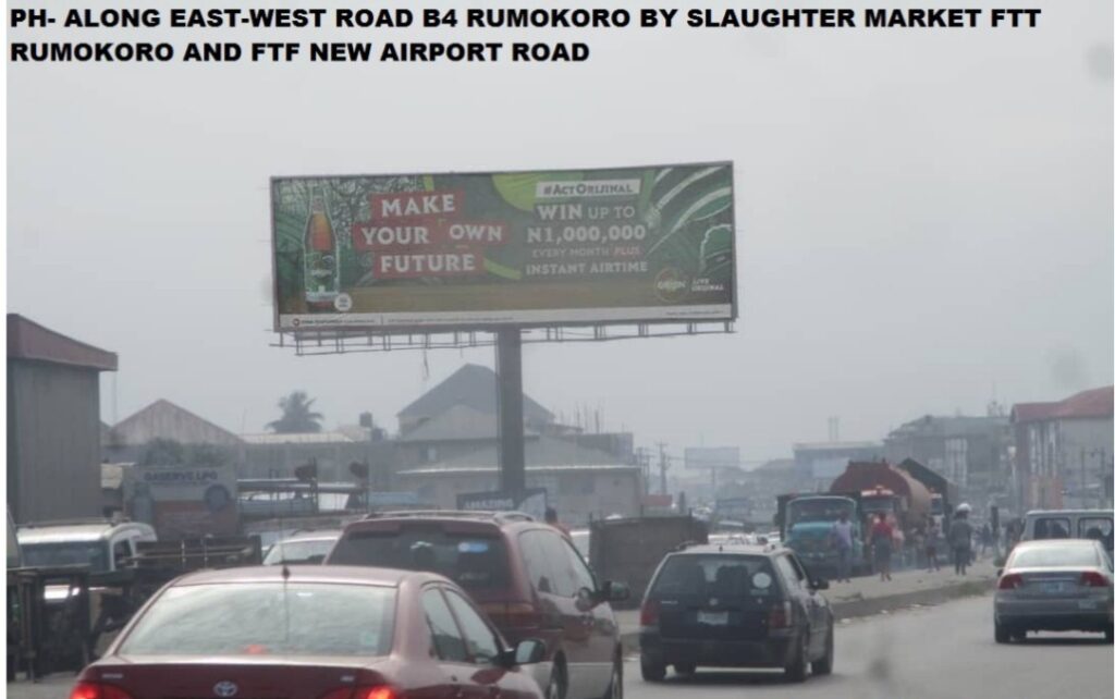 Unipole Billboard Before Rumokoro East-West Road, Port-harcourt