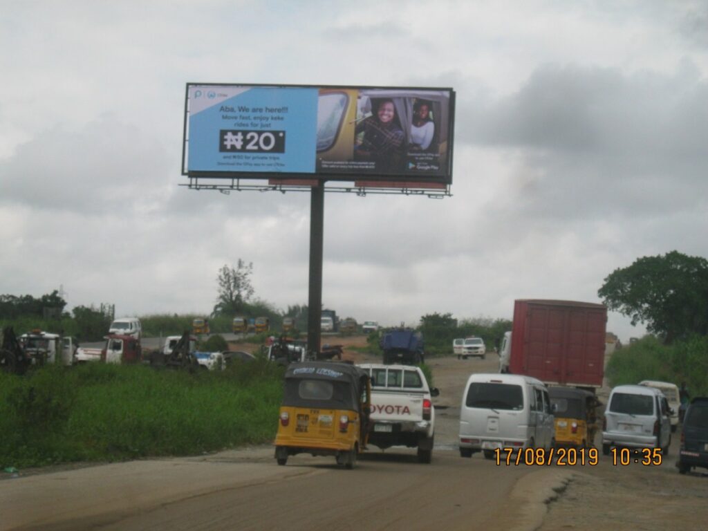 Unipole Billboard By Alaoji Flyover Aba Port-harcourt Expressway, Aba
