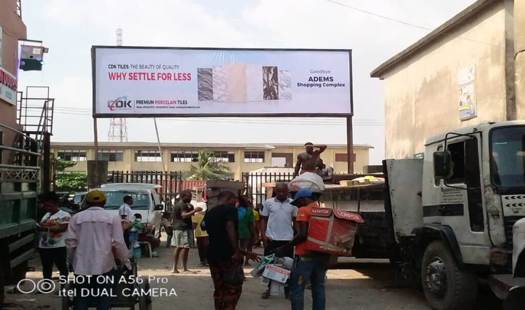 Eyecatcher Billboard At ADEMS Building Materials Complex Coker Road Orile Market, Lagos