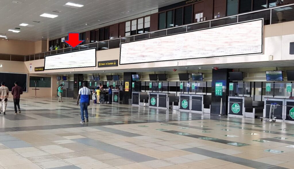 Backlit Board By Lintel Beneath Ethiopian Airline Office MMIA Ikeja, Lagos