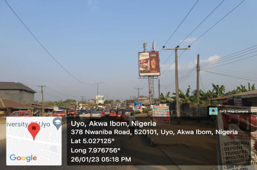 Portrait Billboard Along Nwaniba Road Opposite UNIYO Permanent Site, Akwa-Ibom