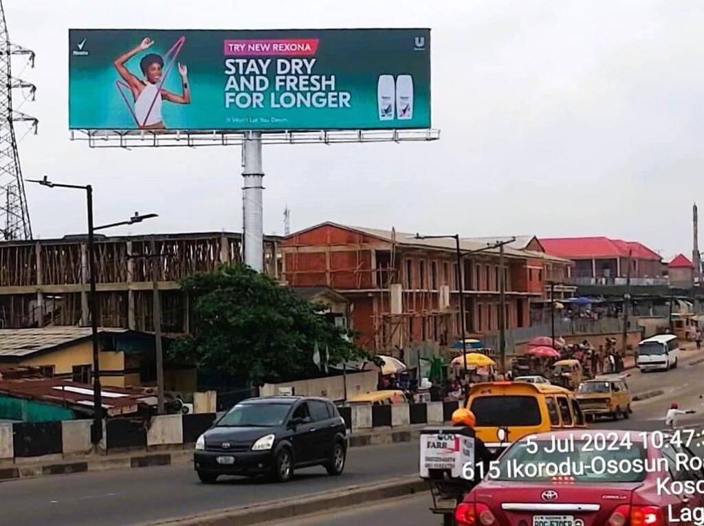 Unipole Billboard at Mile 12 International Market Along Ikorodu Road, Lagos